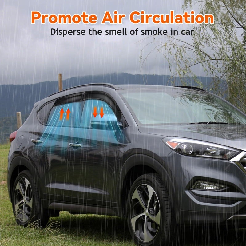PLDDE Rain Guards Compatible with 2016-2021 Hyundai Tucson, Set of 4 Front+Rear Tape-On Side Window Visor Wind Deflector Vent Visors Car Accessories - Image 4